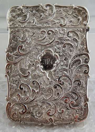 A Victorian silver card case, Westminster Abbey, Nathaniel Mills