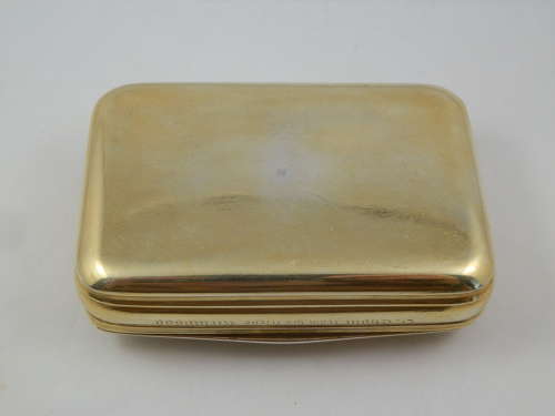 A scarce Georgian Scottish silver gilt table snuff box, 1820