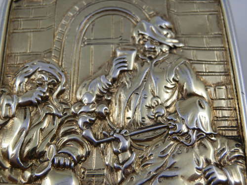 A rare George III silver gilt table snuff box. Alex. Strachan 1812