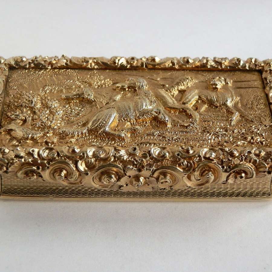 A fine William IV silver gilt snuff box, Wm Simpson, 1834