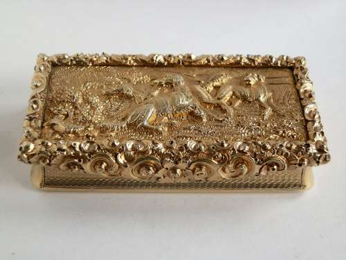 A fine William IV silver gilt snuff box, Wm Simpson, 1834