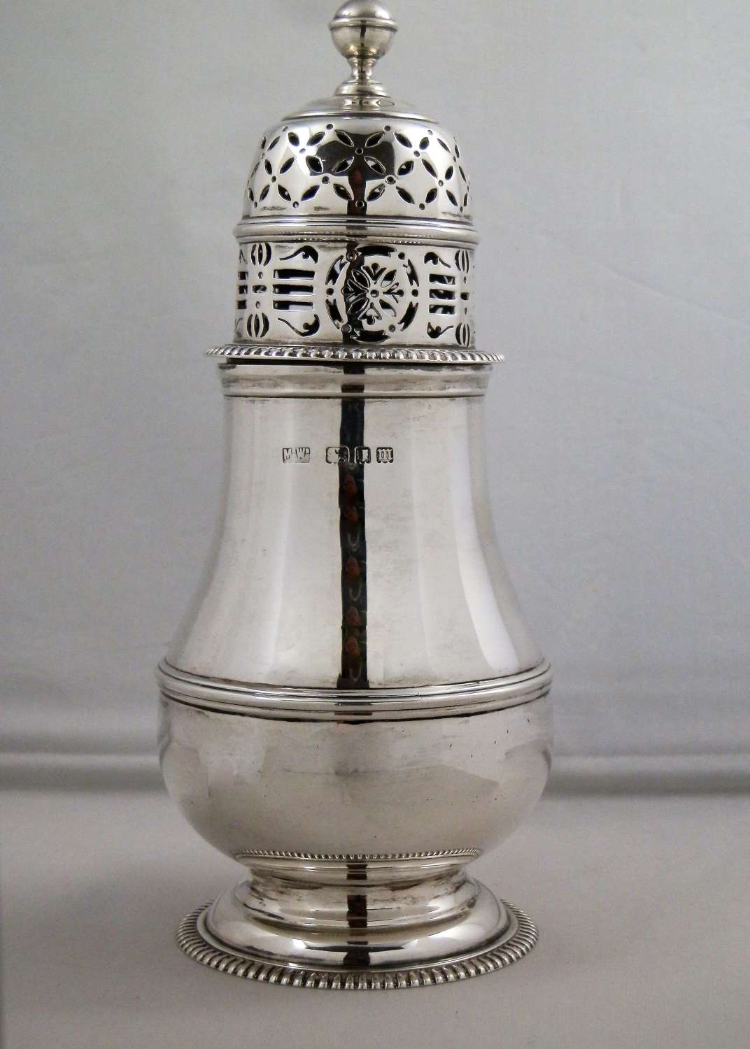 Silver sugar caster, Mappin and Webb, 1927