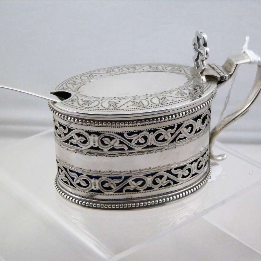 Victorian silver mustard pot, London 1880