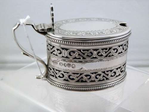 Victorian silver mustard pot, London 1880