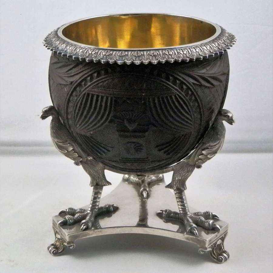 George IV coconut and silver cup. London 1827
