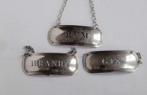 Scottish provincial silver set of 3 labels, Aberdeen, c.1810