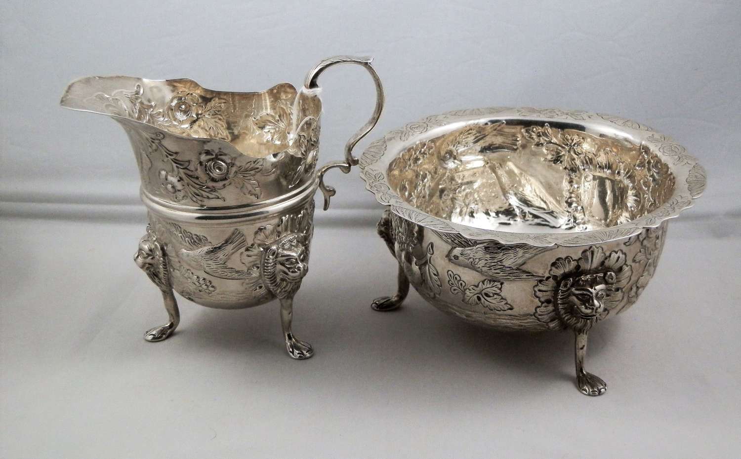 Victorian Irish silver bowl and jug, Dublin 1901