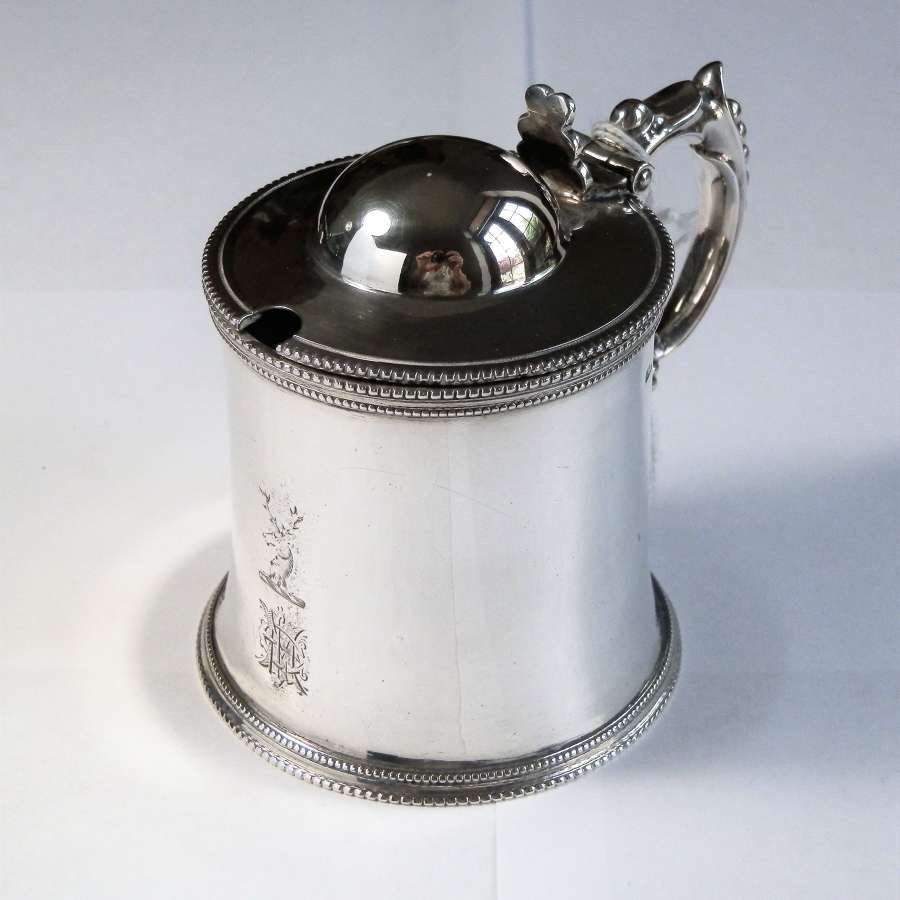 Victorian silver mustard pot, Birmingham, 1869