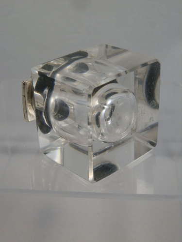Edwardian silver and agate inkwell, Birmingham, 1906