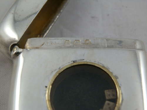 Edwardian silver gaming vesta, Birmingham 1910