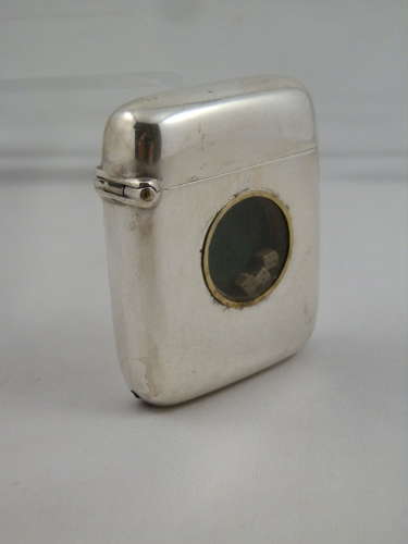 Edwardian silver gaming vesta, Birmingham 1910