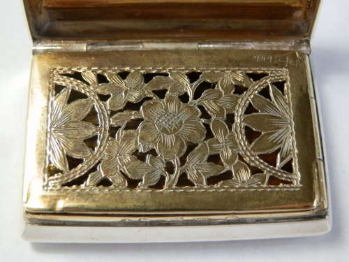 George III silver viniagrette, Birmingham 1814