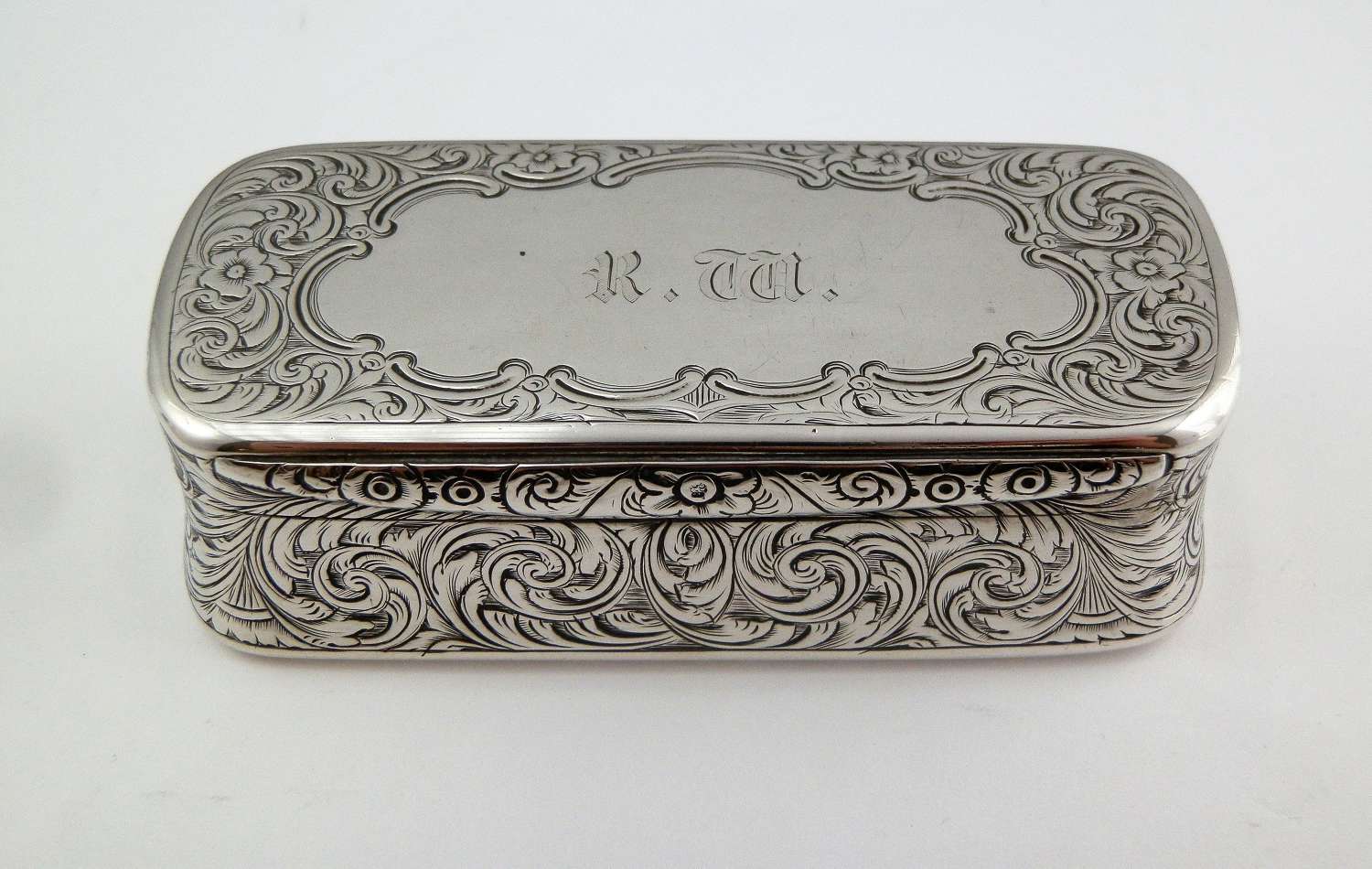 Victorian silver table snuff box, Birmingham 1863