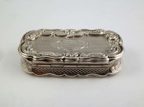 Victorian large silver vinaigrette, Birmingham 1848