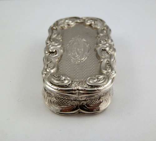 Victorian large silver vinaigrette, Birmingham 1848