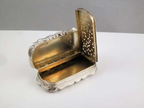 Victorian large silver vinaigrette, Birmingham 1848