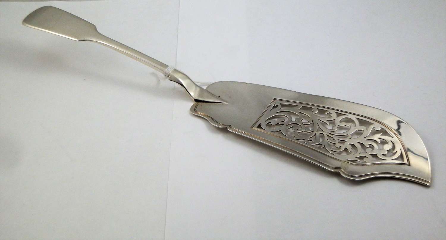 Victorian silver fish slice, Exeter 1848