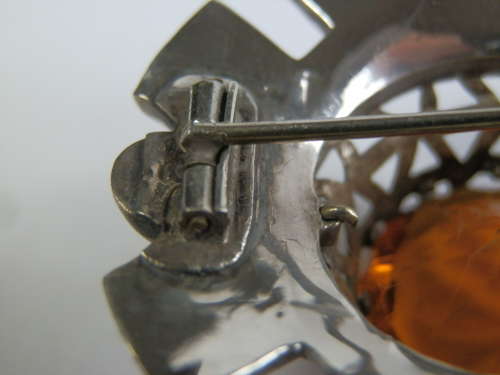 Scottish Victorian Montrose agate, citrine brooch.