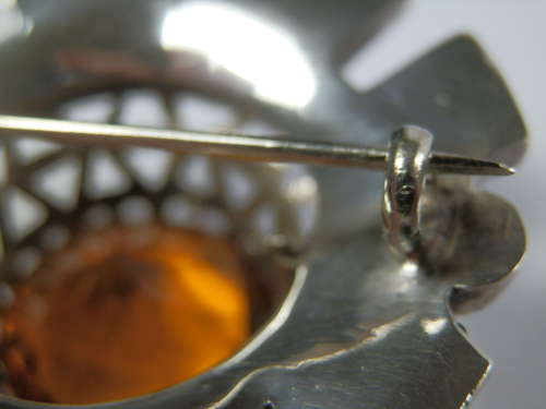 Scottish Victorian Montrose agate, citrine brooch.