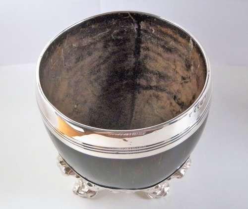 Victorian silver coconut cup, Sheffield 1852