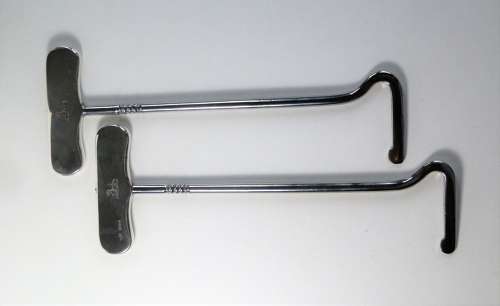 Pair of Edwardian silver and steel boot pulls, London 1910