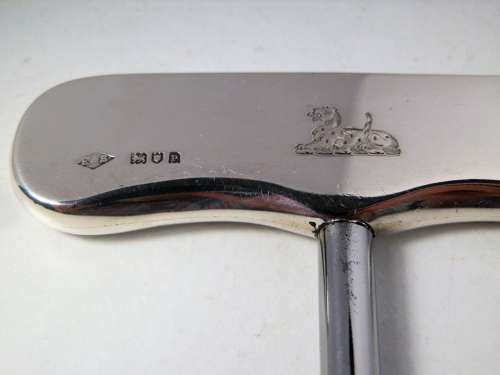Pair of Edwardian silver and steel boot pulls, London 1910
