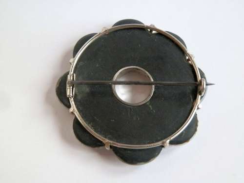 Victorian silver and Montrose agate brooch, c.1880