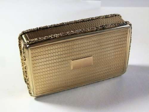 Georgian silver gilt hunting snuff box, Birmingham 1829