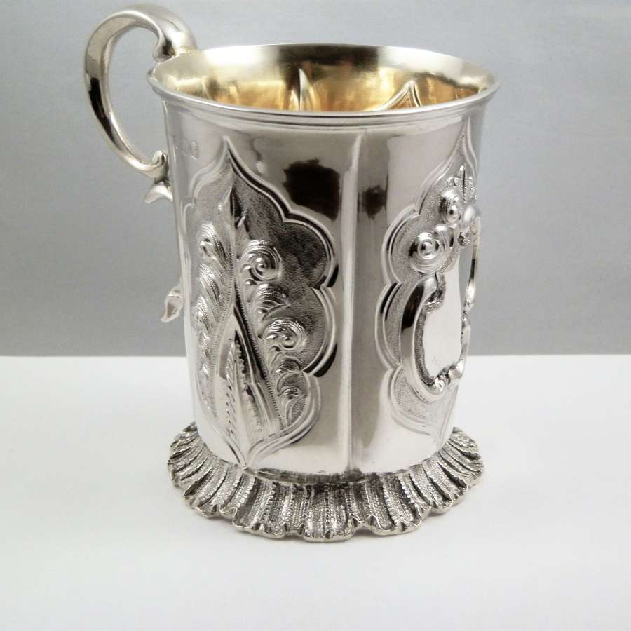 Early Victorian silver christening mug, 1847