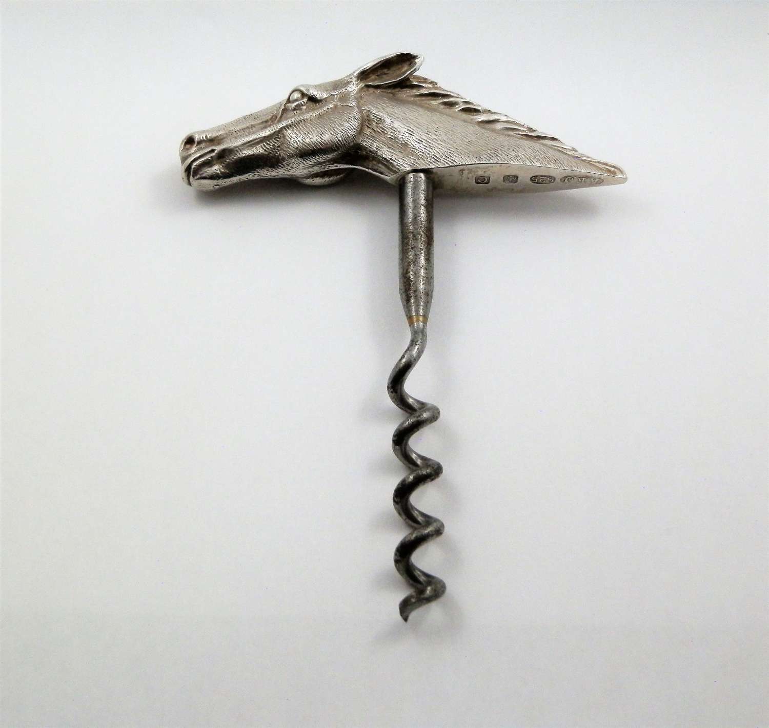 Silver horse head corkscrew, A.E. Jones 1979
