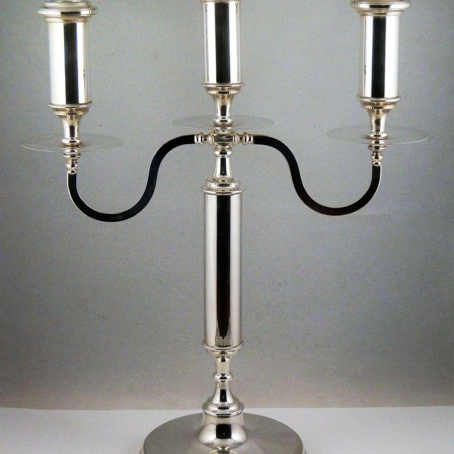 Art Deco style silver candelabrum, Birmingham 1982
