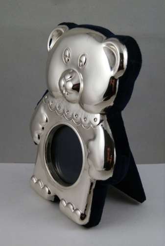 Teddy bear silver frame, Millennium mark, 2000
