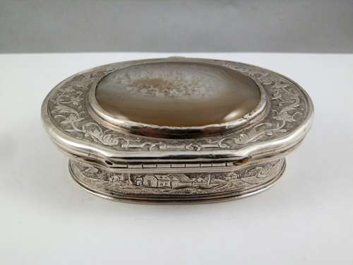 Scottish silver and agate snuff box c. 1750