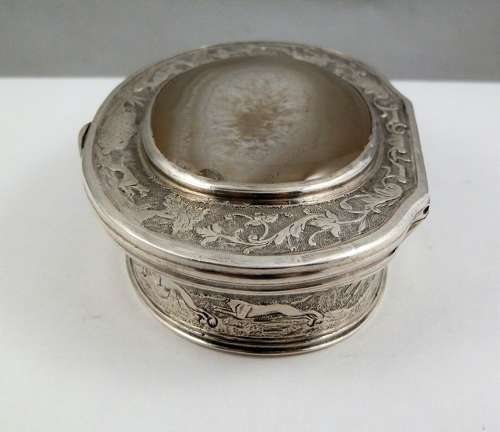 Scottish silver and agate snuff box c. 1750
