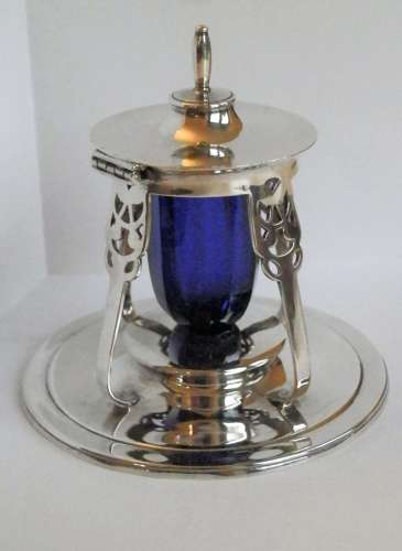 Art Nouveau silver desk inkwell, London 1905