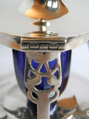 Art Nouveau silver desk inkwell, London 1905