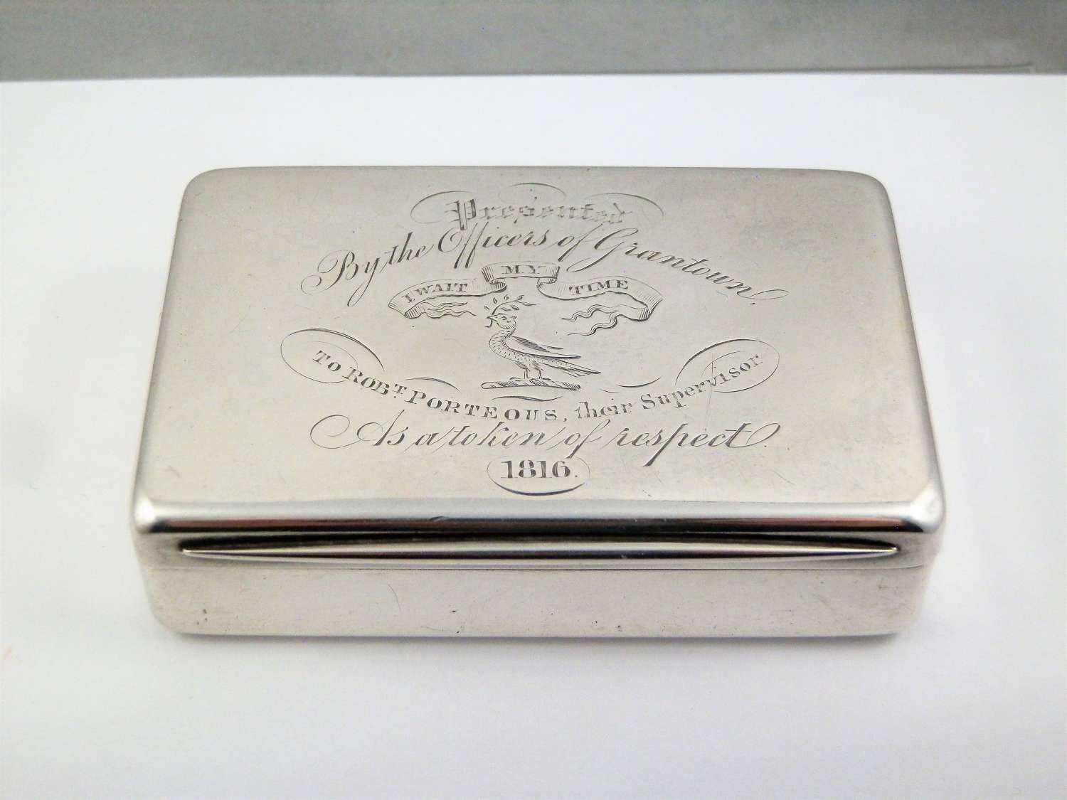 Victorian silver table snuff box,  Edward Smith Birmingham 1858