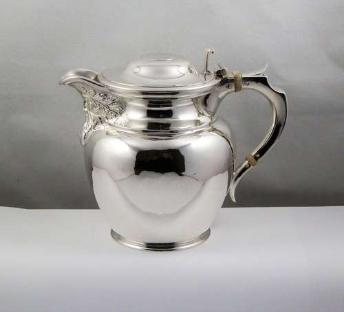 Edwardian Scottish silver hot water jug, Glasgow 1908