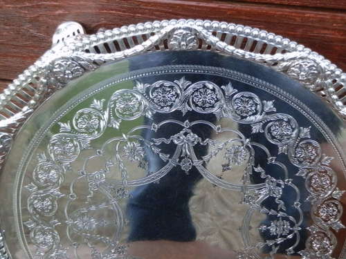 Victorian silver 41cm salver, Stephen Smith London 1879