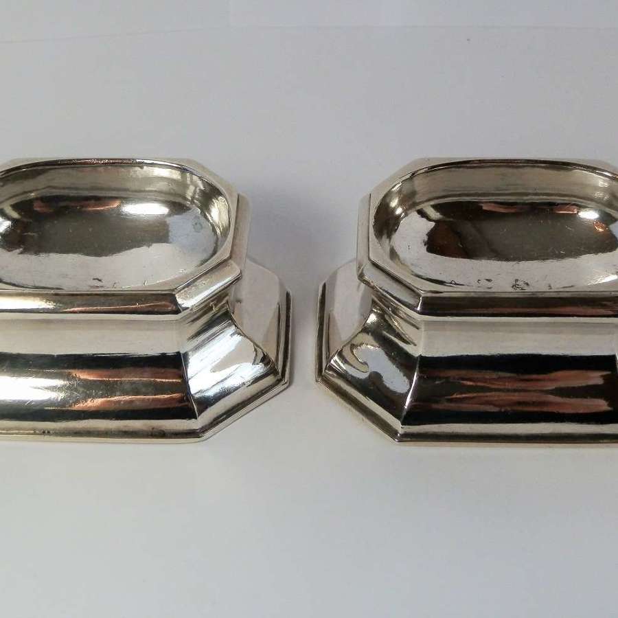 George II pair of silver trencher salts, John Stone 1736
