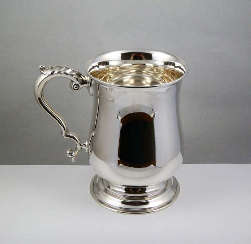 George V silver 1 pint tankard, Birmingham 1934