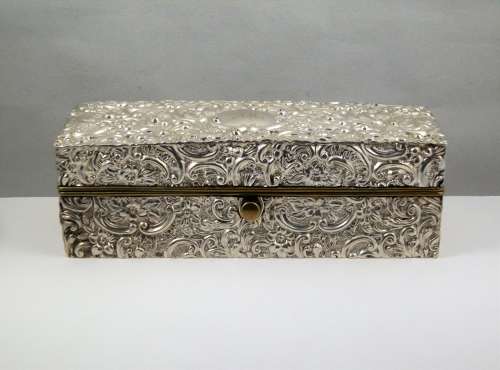 Edwardian silver jewellery box, Birmingham 1902
