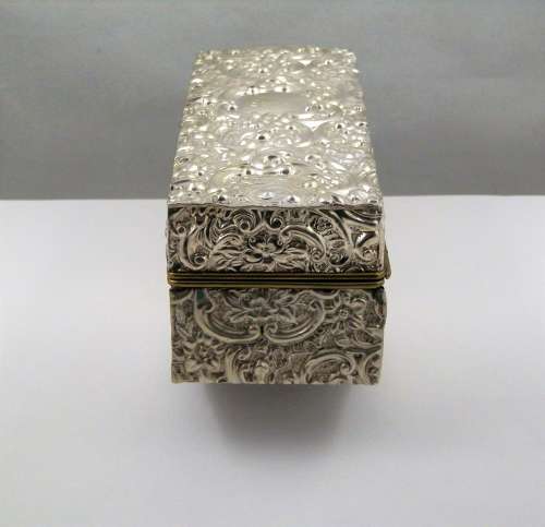 Edwardian silver jewellery box, Birmingham 1902