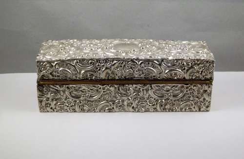 Edwardian silver jewellery box, Birmingham 1902