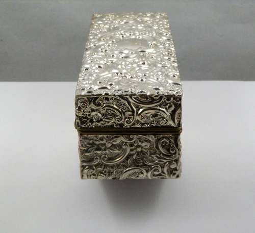 Edwardian silver jewellery box, Birmingham 1902