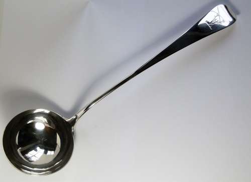 George II silver soup ladle, Ebenezer Coker, London 1748