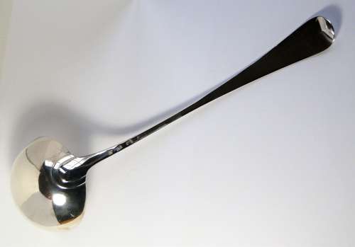 George II silver soup ladle, Ebenezer Coker, London 1748