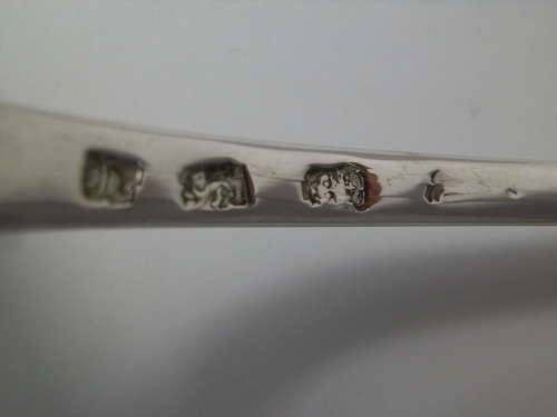 George II silver soup ladle, Ebenezer Coker, London 1748