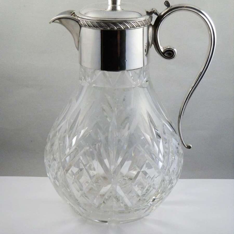Elizabeth II silver and glass claret jug, 1979