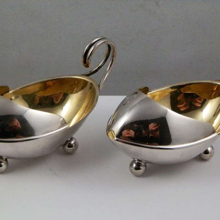 Scottish pair silver feeders, Crichton and Bruce, 1909